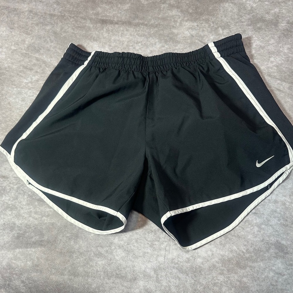 Nike Tempo Running Shorts Womens Small Black White Trim Athletic Gym Workout